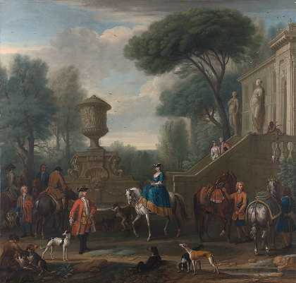 为狩猎做准备`Preparing for the Hunt (ca. 1745) by John Wootton