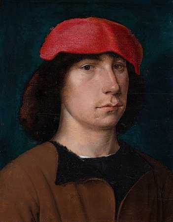 一个戴红帽子的年轻人`A Young Man In A Red Cap (ca. 1512) by Michel Sittow