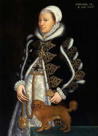 一个女人的肖像，可能是凯瑟琳·凯莉，诺利夫人`Portrait of a Woman, probably Catherine Carey, Lady Knollys by Steven van der Meulen