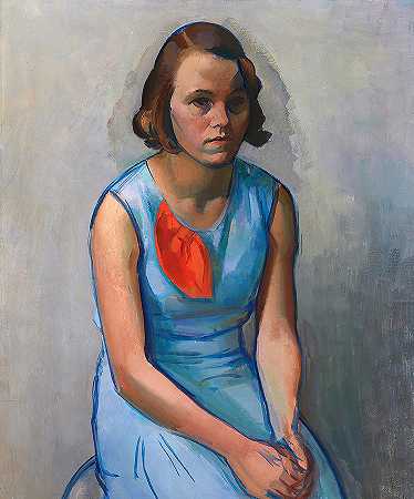 坐着的女孩`Girl Sitting by Ilmari Aalto