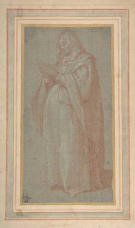 站立孕妇（研究怀孕的圣母玛利亚）`Standing Pregnant Woman (Study for the Pregnant Virgin Mary) (1556–1629) by Bartolomeo Cesi