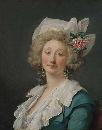 女性肖像。`Portrait de femme. (1787) by Jean-François Gilles Colson