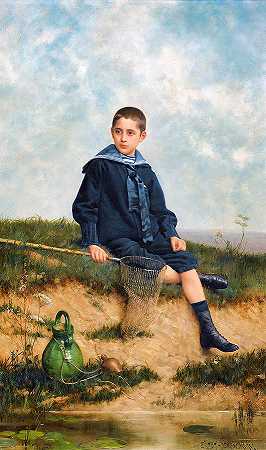 小渔夫`The Little Fisherman by Emile Eisman-Semenowsky