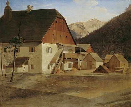 赫希旺-德拉克斯的哈默豪斯大`Das Große Hammerhaus In Hirschwang An Der Rax (1825) by Erasmus Von Engert