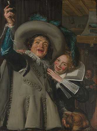 客栈里的年轻男女`Young Man and Woman in an Inn (1623) by Frans Hals
