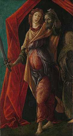 朱迪思是霍洛弗内斯的头目`Judith with the Head of Holofernes (c. 1497 ~ c. 1500) by Sandro Botticelli