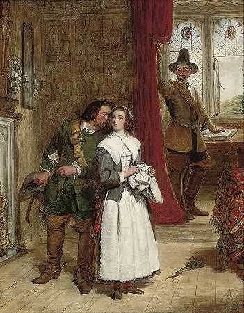 清教徒她女儿`The puritans daughter (1853) by William Powell Frith