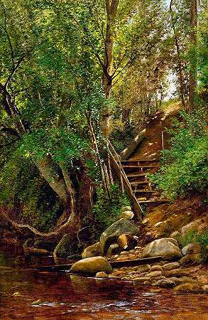 沿着小溪`Along the Creek by John Clinton Ogilvie