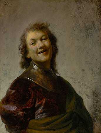 伦勃朗大笑`Rembrandt Laughing by Rembrandt van Rijn