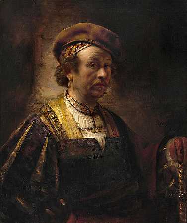 伦勃朗肖像`Portrait of Rembrandt by Rembrandt van Rijn