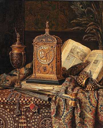 古董静物`Still Life with Antiques (1879) by Max Schödl