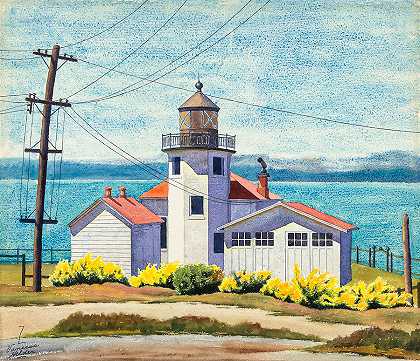 西雅图阿尔基角灯塔`Alki Point Lighthouse, Seattle by Z Vanessa Helder