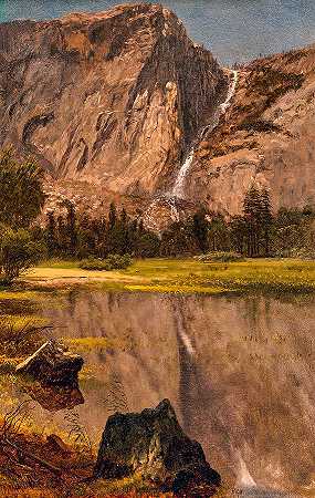 加利福尼亚州赫奇赫奇瀑布`Hetch Hetchy Falls, California by Albert Bierstadt
