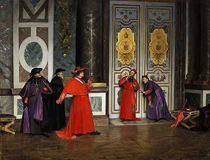 前厅的红衣主教们`Kardinäle Im Vorzimmer (1895) by Henri Adolphe Laissement