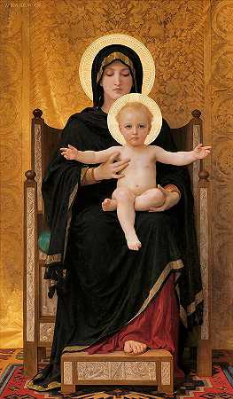 女子和孩子`Virgin and Child by William-Adolphe Bouguereau