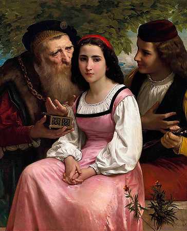 在财富和爱情之间`Between Wealth and Love by William-Adolphe Bouguereau