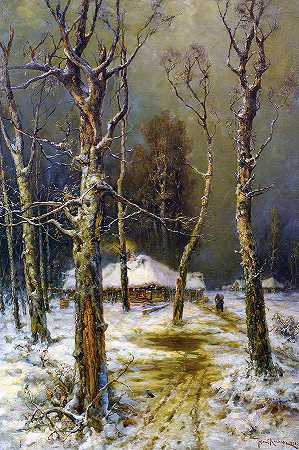 俄罗斯的冬天`Winter in Russia by Julius Sergius Klever
