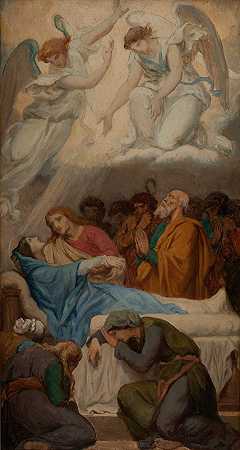 女子之死`La Mort de la Vierge (1869) by Émile Bin
