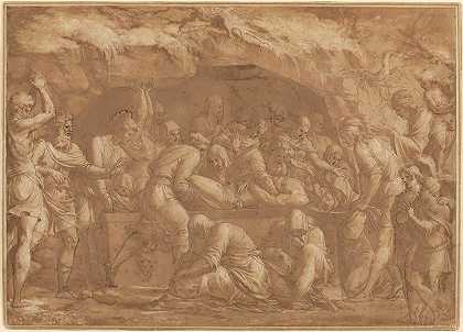 埋葬`The Entombment (1550) by Luca Penni