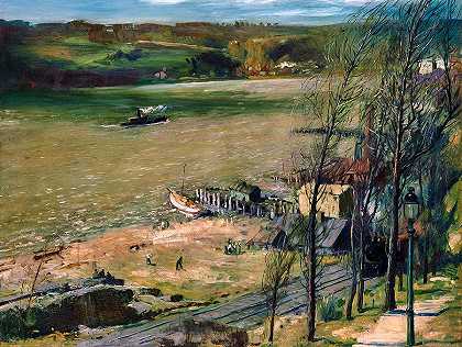 沿着哈德逊河`Up the Hudson by George Wesley Bellows