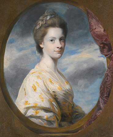 索菲亚的肖像，爱德华·索斯韦尔夫人，后来的德克利福德夫人（1743-1828）`Portrait Of Sophia, Mrs Edward Southwell, Later Lady De Clifford (1743~1828) by Sir Joshua Reynolds