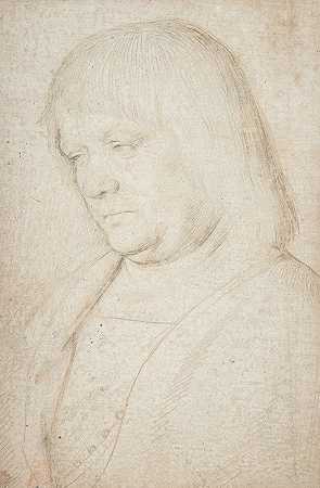 体贴的长发男人`Sinnender Mann mit langem Haar (1502) by Hans Holbein The Elder