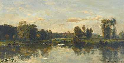 河岸`Bords Du Fleuve (1873) by Charles François Daubigny