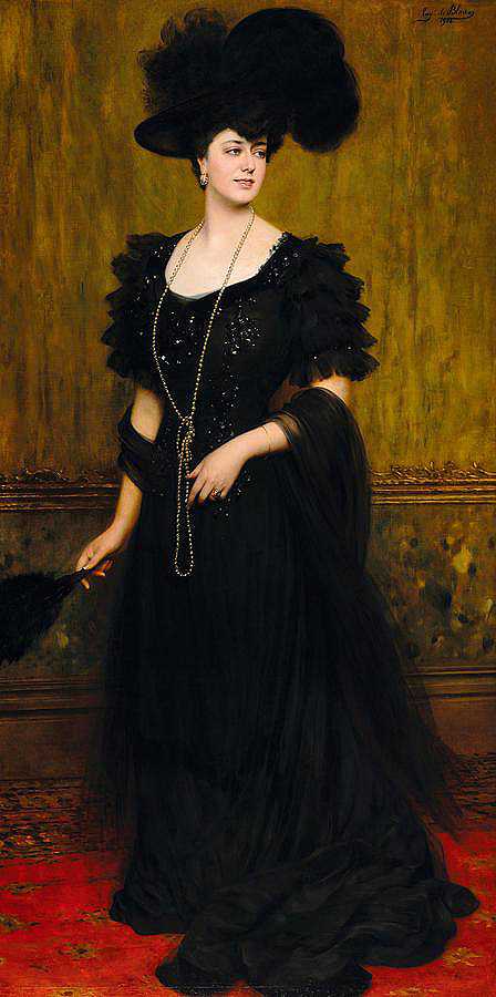 勒布雷顿夫人肖像`Portrait of Madame Lebreton by Eugen von Blass