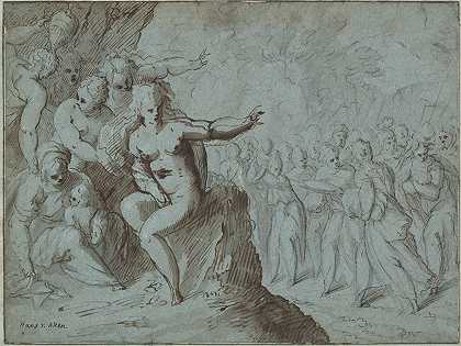 神话场景`Mythological Scene by Hans von Aachen