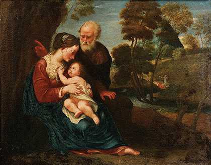神圣家庭的安息`Le Repos De La Sainte Famille by Pasquale Rossi