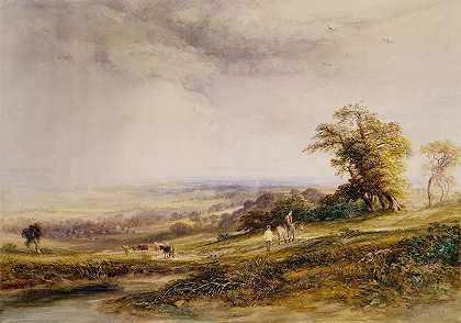 克劳伯勒山`Crowborough Hill (1838) by Copley Fielding