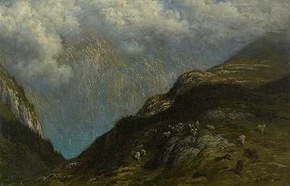 蒙塔涅`Paysage de montagne (1881) by Gustave Doré