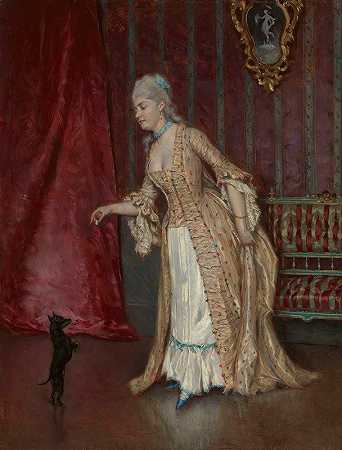 女人的站姿`Standing Figure of a Woman by Alfred Stevens