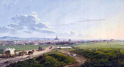 从十字架上的旋转器看维也纳`View of Vienna from the Spinner on the Cross by Jakob Alt