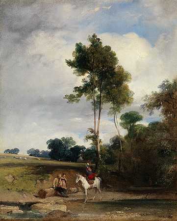 路边停车`Roadside Halt (1826) by Richard Parkes Bonington