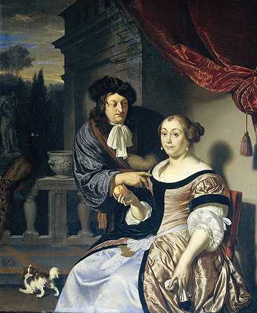 一男一女`A Man and a Woman (1678) by Frans van Mieris the Elder