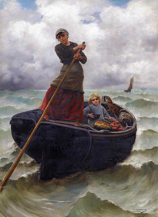 渔夫的妻子`The Fisherman\’s Wife by George-Jean-Marie Haqquette