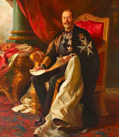 英国国王乔治五世陛下`HM King George V of the United Kingdom by Luke Fildes