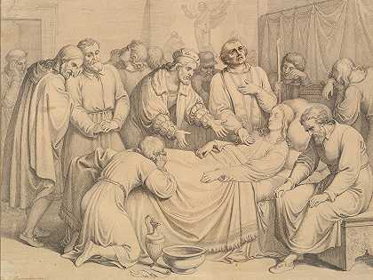 拉斐尔之死`The Death of Raphael (1832 or before) by Johannes Riepenhausen