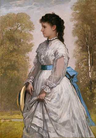 艾格尼丝·伊丽莎白·克拉夫林肖像`Portrait of Agnes Elizabeth Claflin (1873) by William Morris Hunt