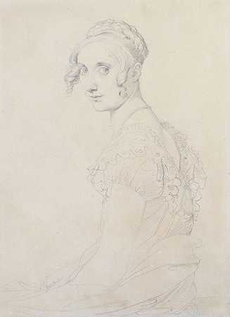 约瑟芬·尼克斯·拉克鲁瓦肖像`Portrait de Joséphine Nicaise~Lacroix (1813) by Jean Auguste Dominique Ingres