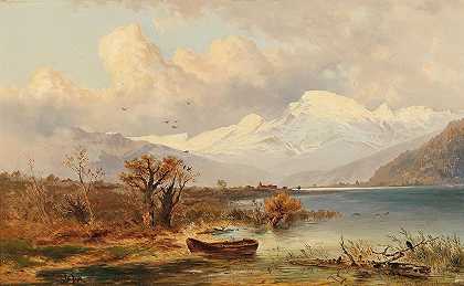 海德尔湖（苏德蒂罗尔湖，瓦伦蒂诺阿拉穆塔湖）`Der Haider See (Südtirol, Lago di San Valentino alla Muta) by Emil Barbarini