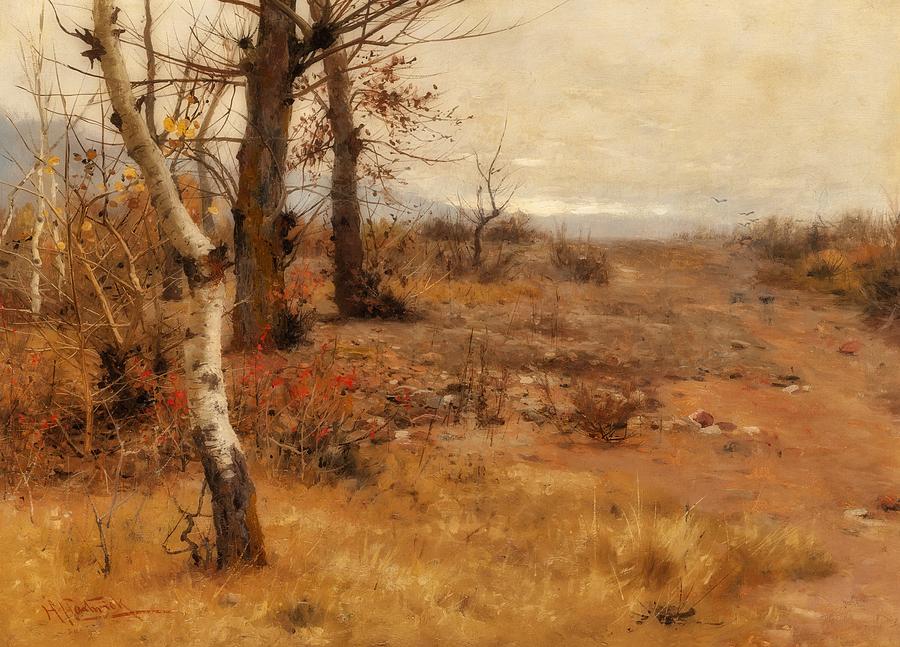 秋天的桦树`Birches in the Fall by Herman Hartwich