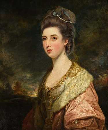 理查德·彭南特夫人的肖像`Portrait Of Mrs Richard Pennant by Sir Joshua Reynolds