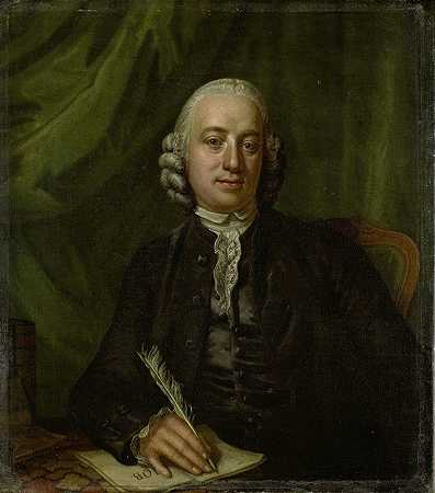 阿姆斯特丹出版商和书商彼得·梅杰的肖像`Portrait of Pieter Meijer, Publisher and Bookseller in Amsterdam (1750 ~ 1781) by Hendrik Pothoven