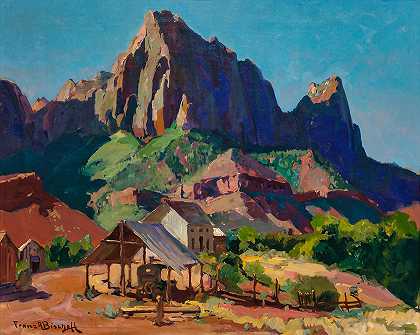 犹他州锡安国家公园的守望者`The Watchman, Zion National Park, Utah by Franz Bischoff