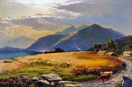 高地湖`The Highland Loch by Sidney Richard Percy