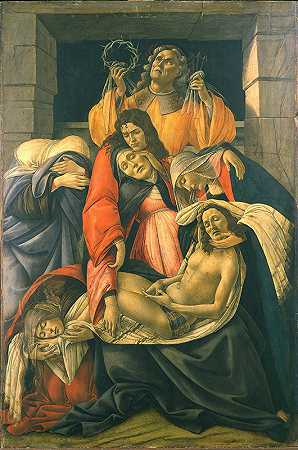对死去的基督的哀悼`The Lamentation over the Dead Christ (1495 ~ 1500) by Sandro Botticelli