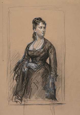 女人的肖像`Portrait of a Woman by Isidore Pils