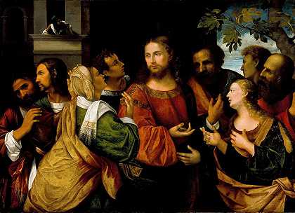 基督与迦南妇女`Christ and the Women of Canaan (circa 1520) by Rocco Marconi